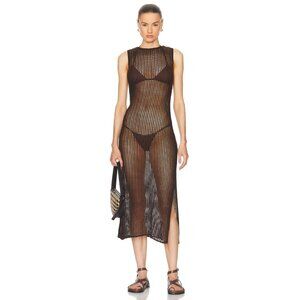 HAIGHT. Luciana Dress in Brauna Brown Beach Cover Up